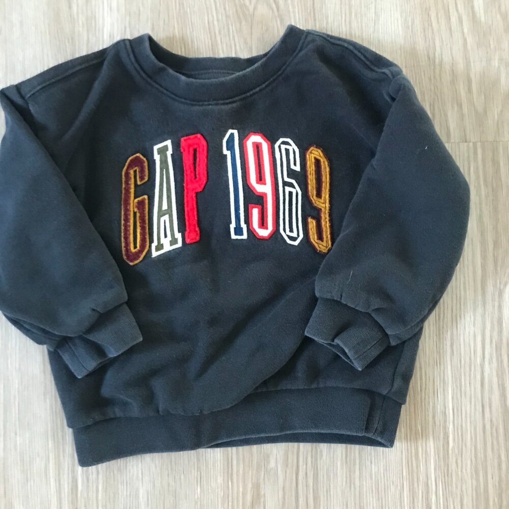 Black Varsity Style Baby Gap Sweatshirt